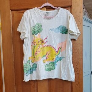 Magnolia Pearl Graphic Tee with Mythical Creature Design